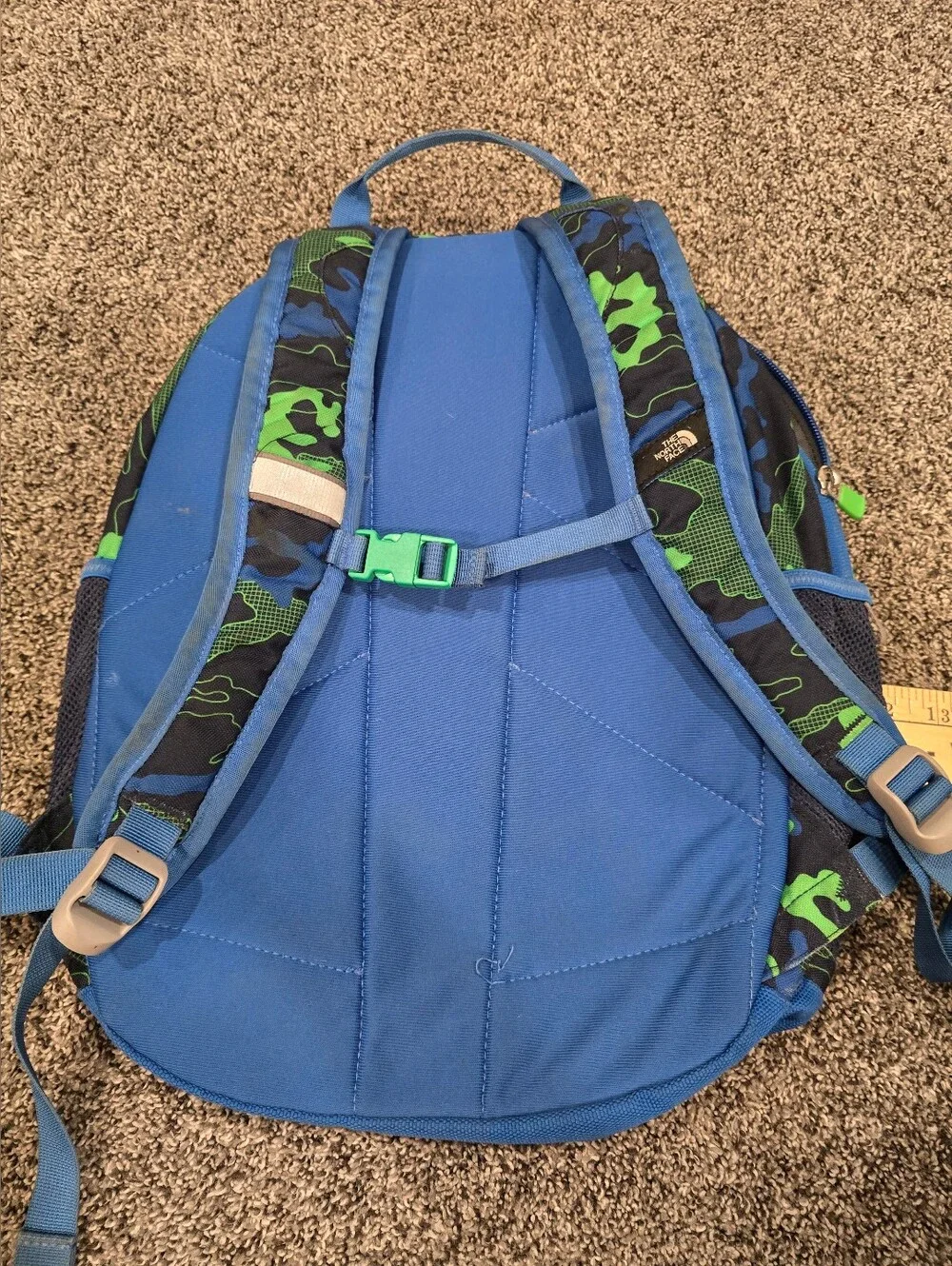 The North Face Boy's Blue & Green Camo Backpack